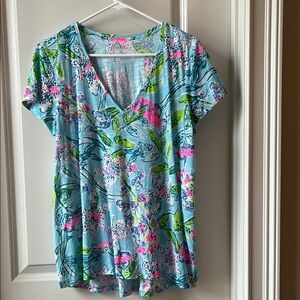 Lilly Pulitzer Vibrant Floral V-Neck Women's Top